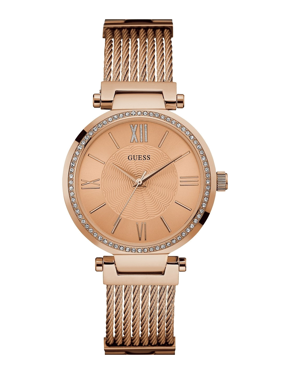 Montre Femme Guess W0638L4 Soho cadran et bracelet en métal or rose