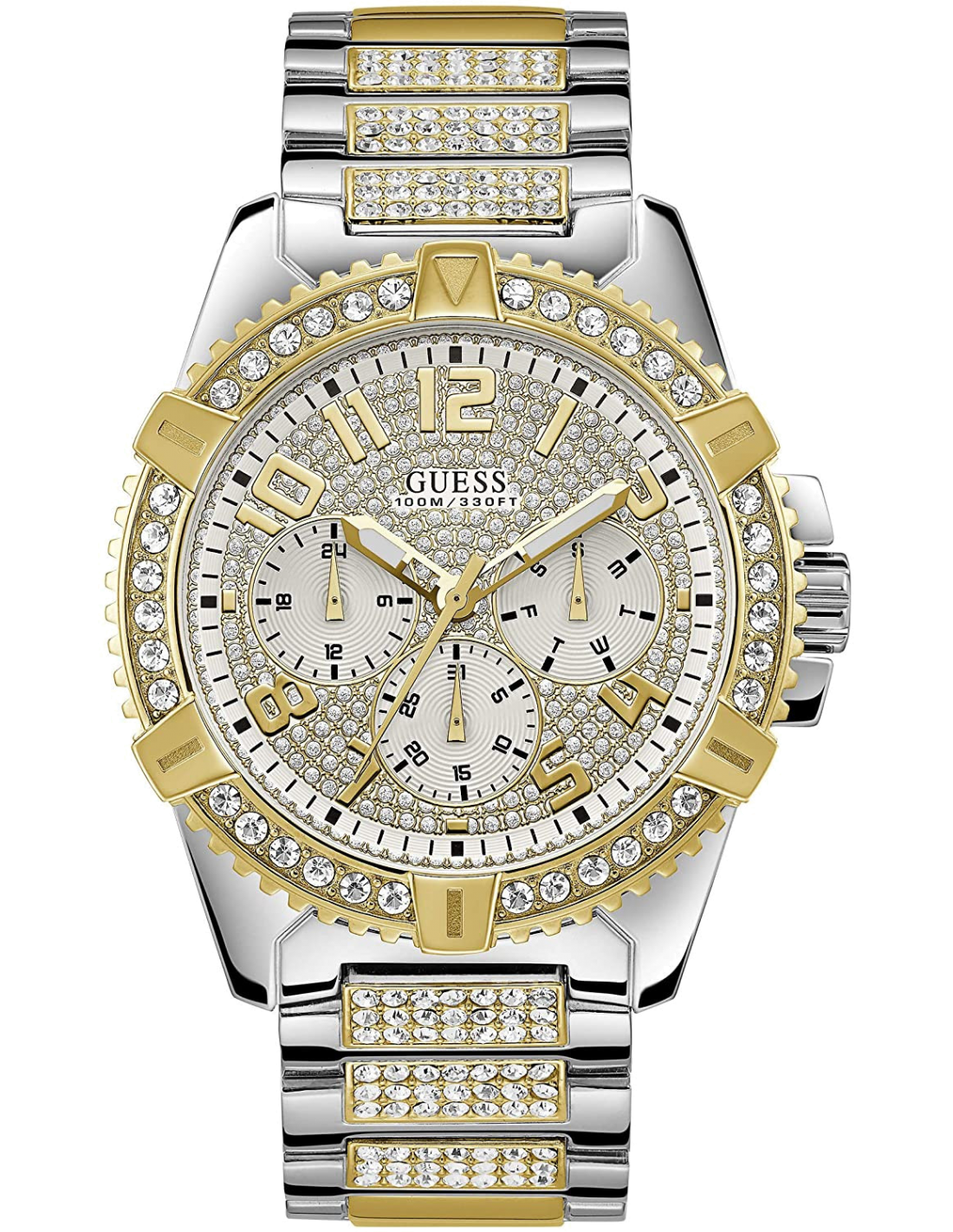 Montre Homme Guess Frontier W0799G4 en acier argent doré