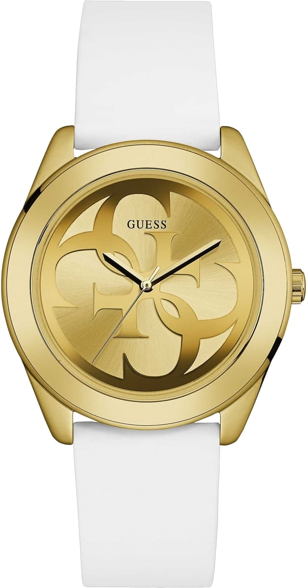 Montre Femme Guess G-Twist W0911L7 bracelet silicone blanc cadran doré