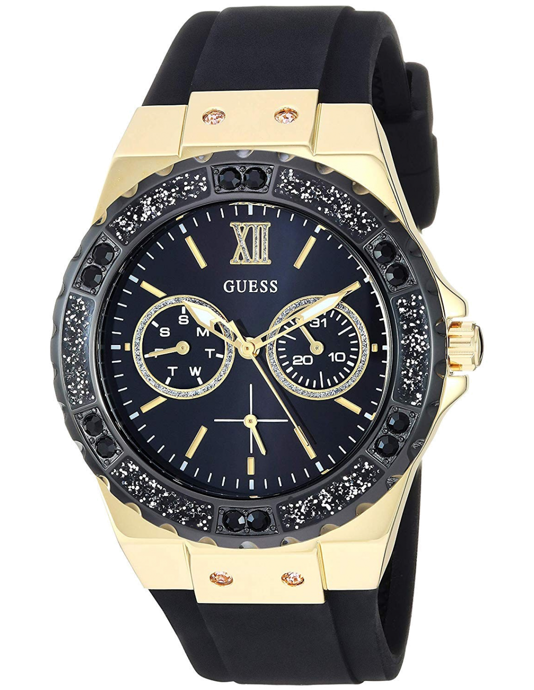 Montre Femme Guess Limelight W1053L7 Acier Doré Cadran Cristaux Noirs