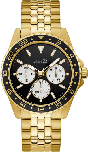Montre Guess W1107G4 Acier Doré et Cadran Noir Multifonction