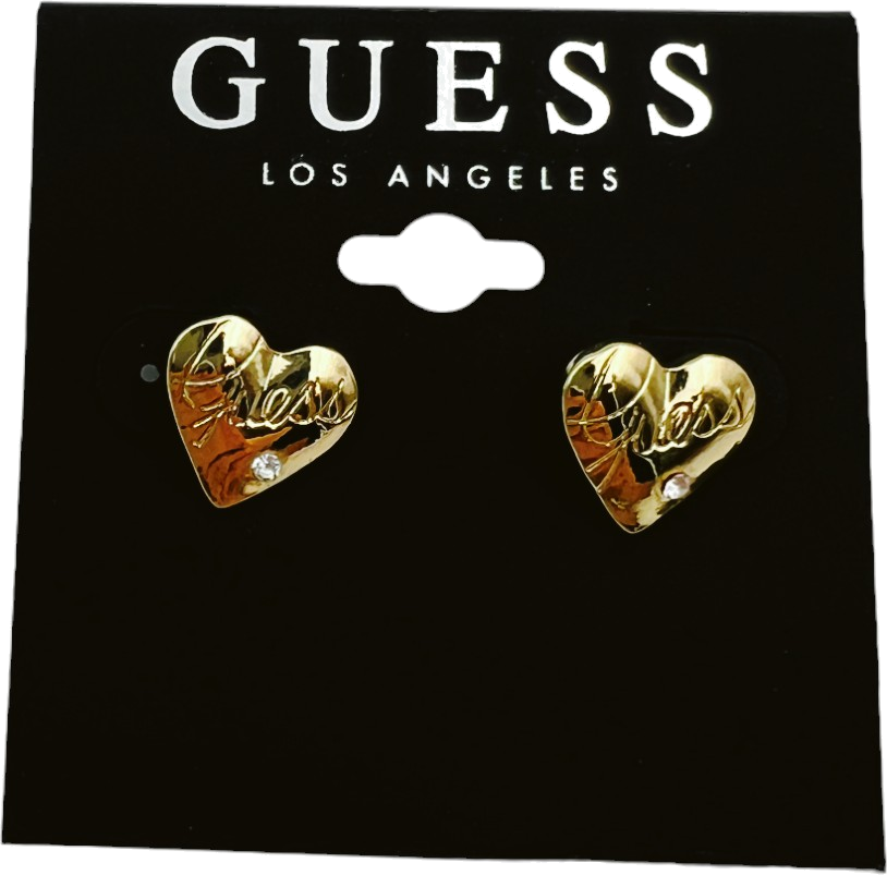 Boucles d'oreilles Guess coeur en or plaqué avec zircon, référence 109791, pour femme