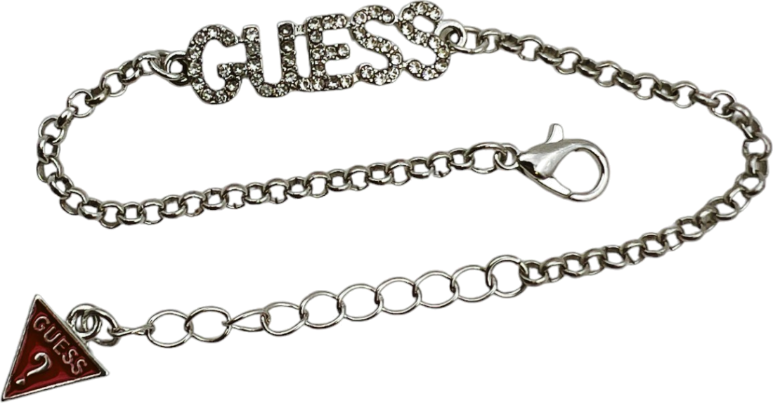 Bracelet Guess 109800 en métal argenté pour femme, ajustable et serti de cristaux vue 3