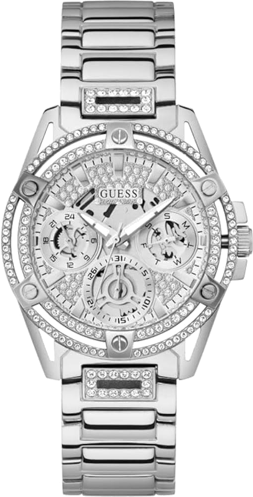 Montre femme Guess Queen GW0464L1 en acier argenté cadran orné de cristaux