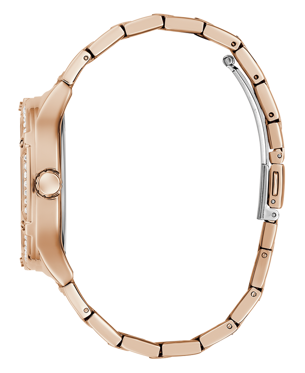 Montre Femme Guess Duchess GW0558L3 bracelet acier or rose boitier orné de strass vue 4