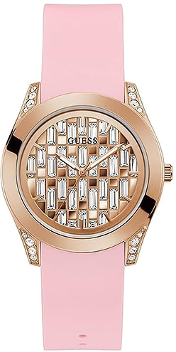 Montre Femme Guess GW0109L2 bracelet silicone rose boitier or rose