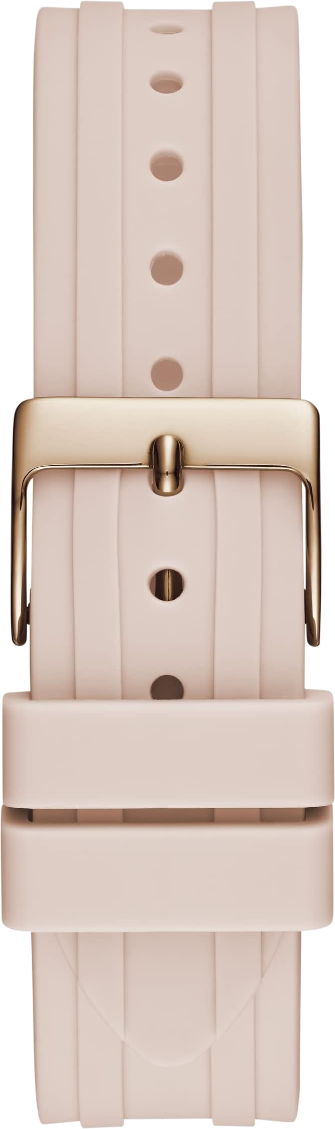 Montre Femme Guess Heiress GW0407L3 bracelet silicone rose boitier orné de strass vue 4