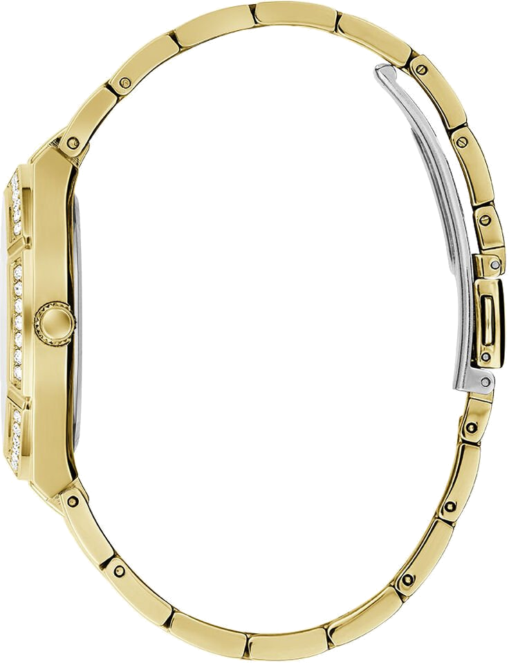 Montre Femme Guess Cosmo GW0033L8 bracelet acier doré cadran vert vue 4