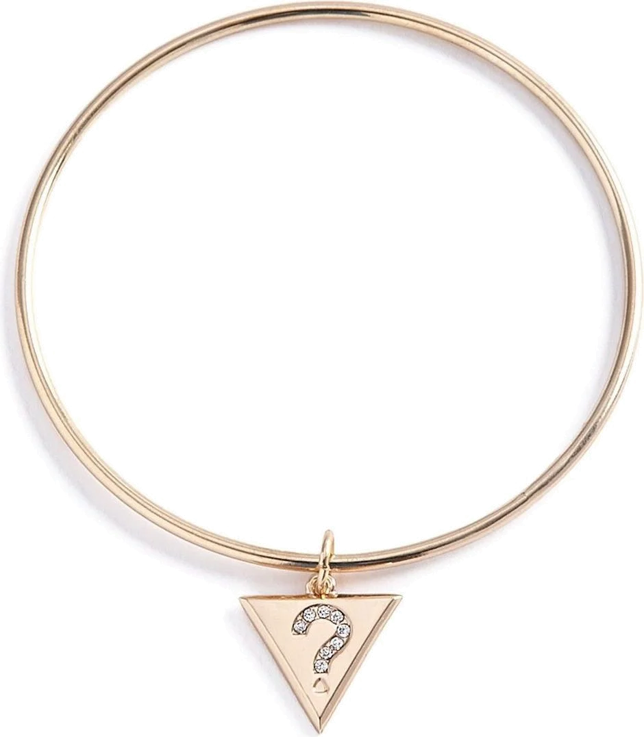 Bracelet Guess en acier or doré avec plaque triangle logo