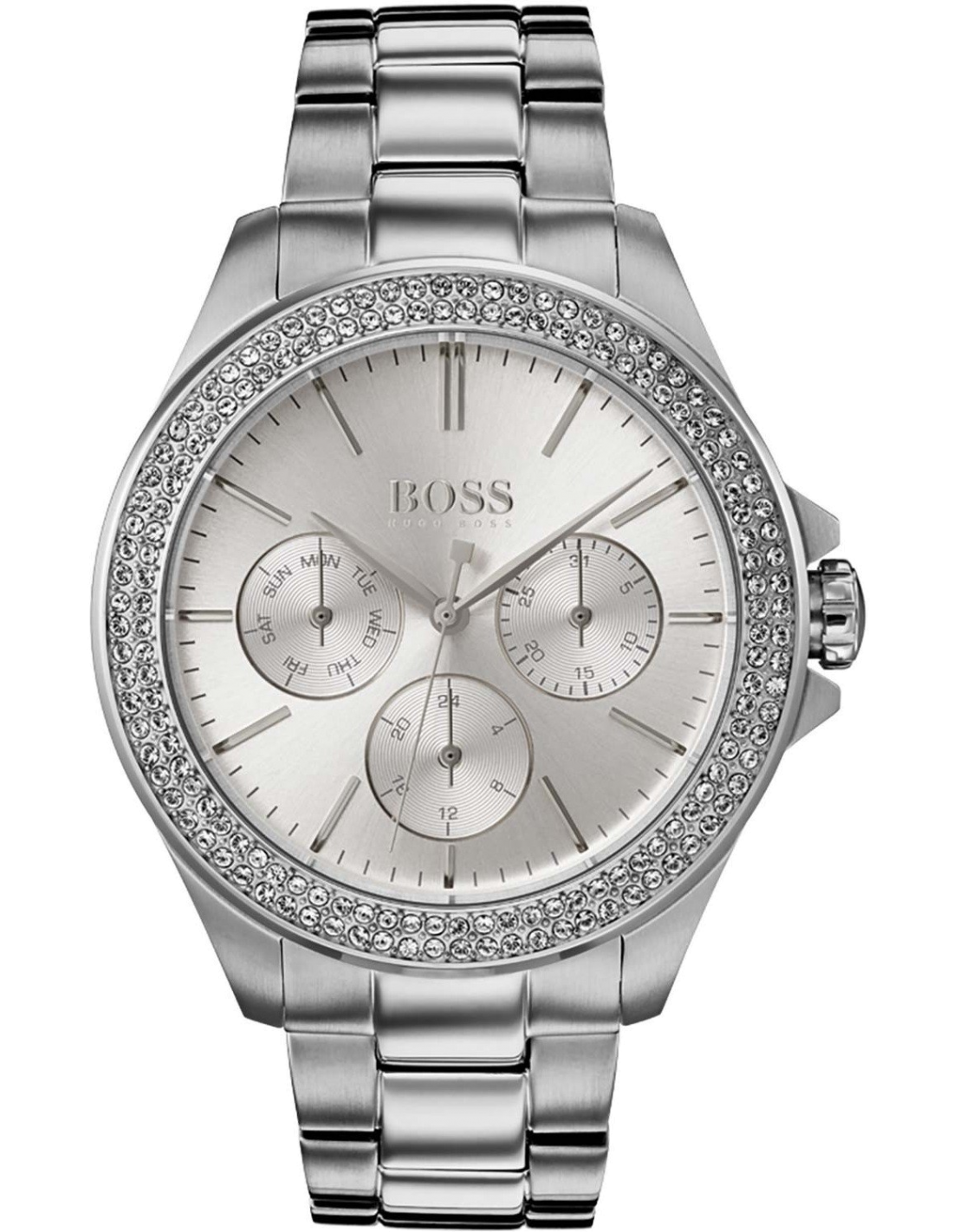 Montre Hugo Boss 1502442 en acier avec cadran gris et cristaux Swarovski