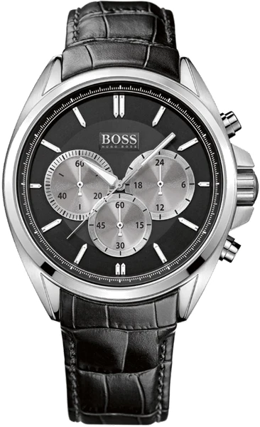 Montre Hugo Boss 1512879 Chrono Driver en Acier et Cuir Noir