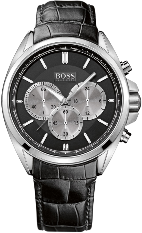 Montre Hugo Boss 1512879 Chrono Driver en Acier et Cuir Noir