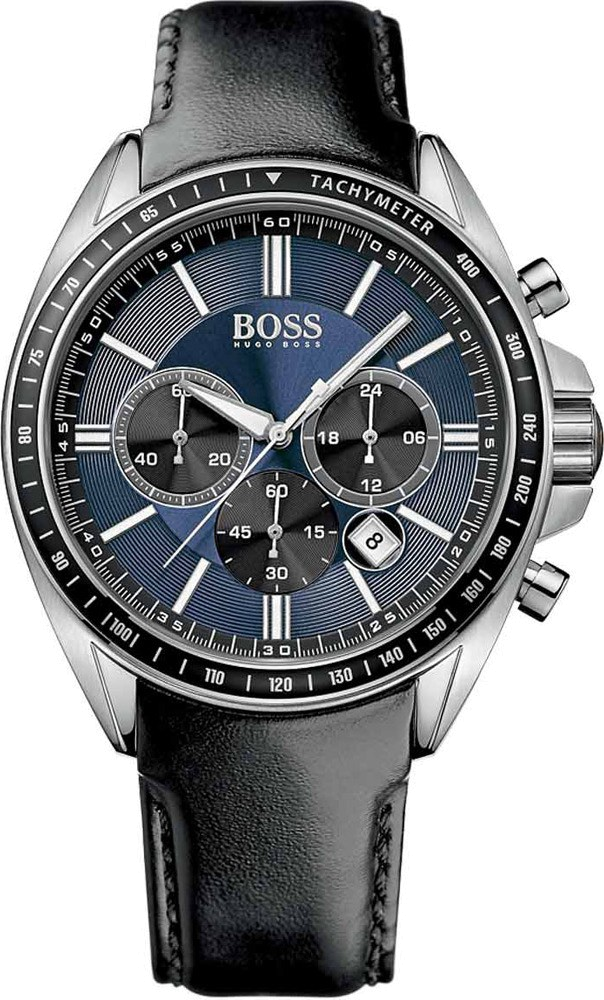 Montre Hugo Boss 1513077 bracelet cuir noir sport