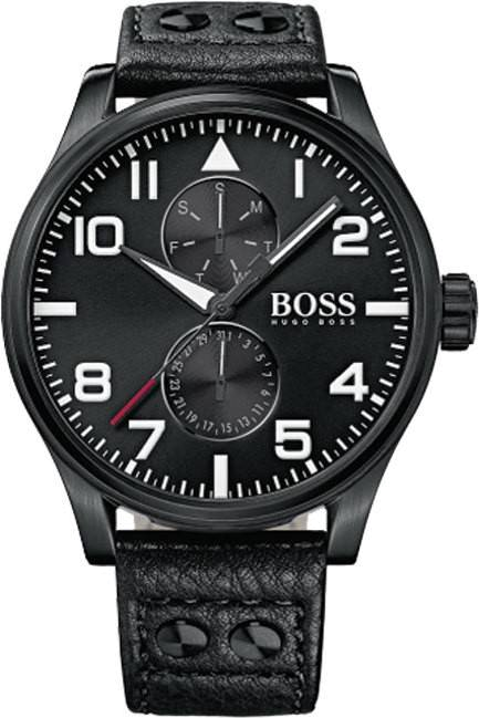 Montre Hugo Boss 1513083 Boîtier Noir 45mm et Bracelet Cuir