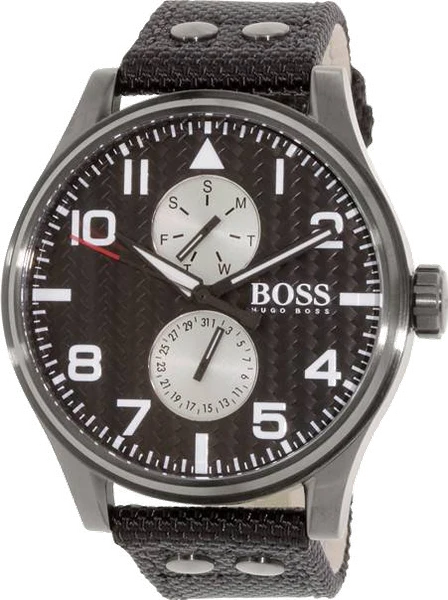 Montre Hugo Boss 1513086 Aeroliner MAXX Boîtier Bleu 50mm et Bracelet Cuir