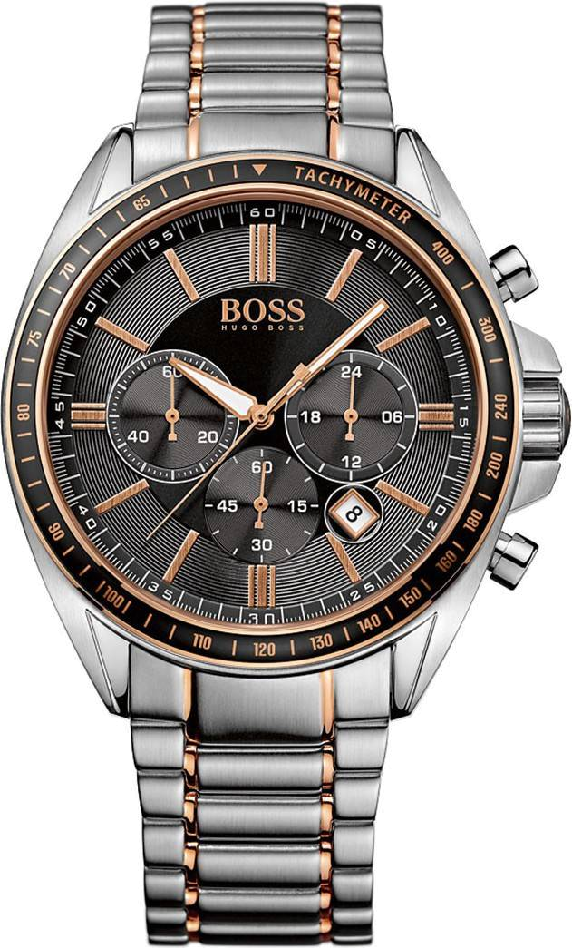 Montre Hugo Boss 1513094 Cadran Noir et Détails Or Rose