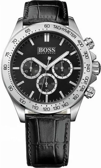 Montre Hugo Boss 1513178 Bracelet en Cuir Noir Motif Crocodile