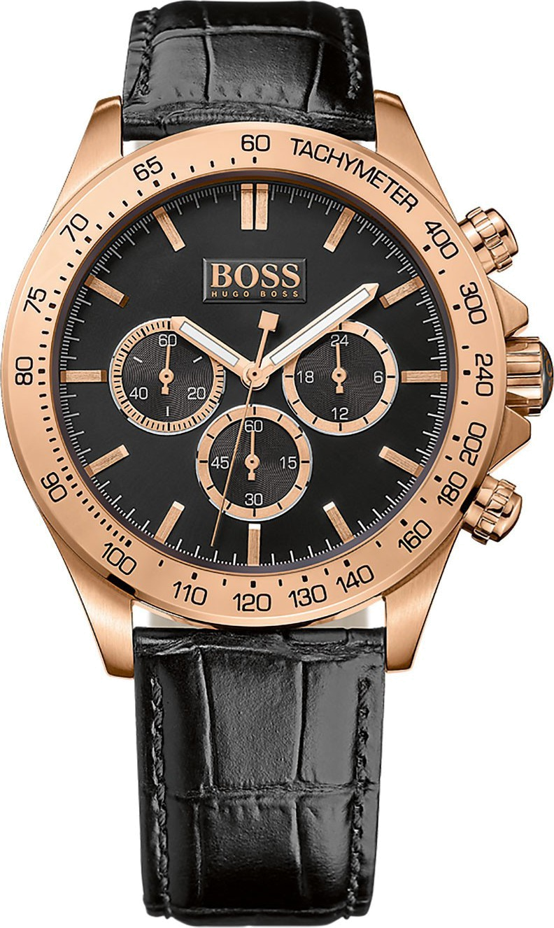 Montre Hugo Boss 1513179 Chronomètre avec Bracelet en Cuir Noir