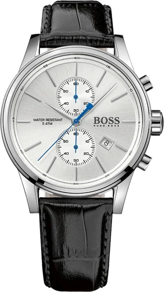 Montre Hugo Boss 1513282 bracelet cuir noir et cadran argenté
