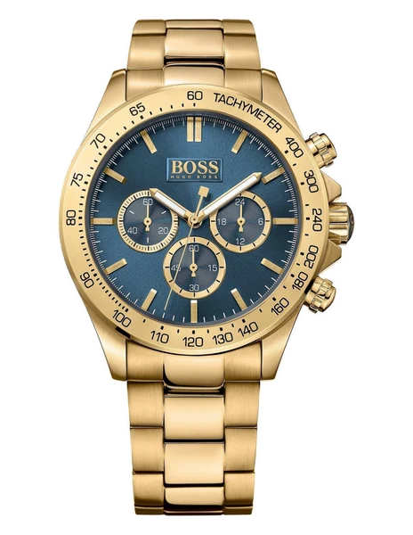 Montre Hugo Boss 1513340 Bracelet Doré et Cadran Bleu