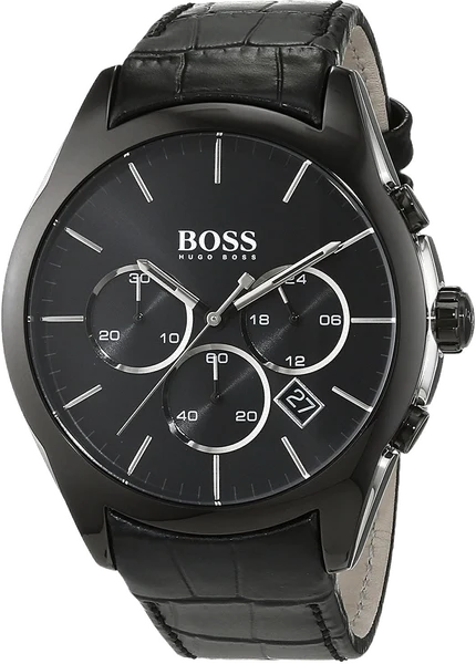 Montre Hugo Boss 1513367 Onyx Chronomètre Noir Bracelet Cuir