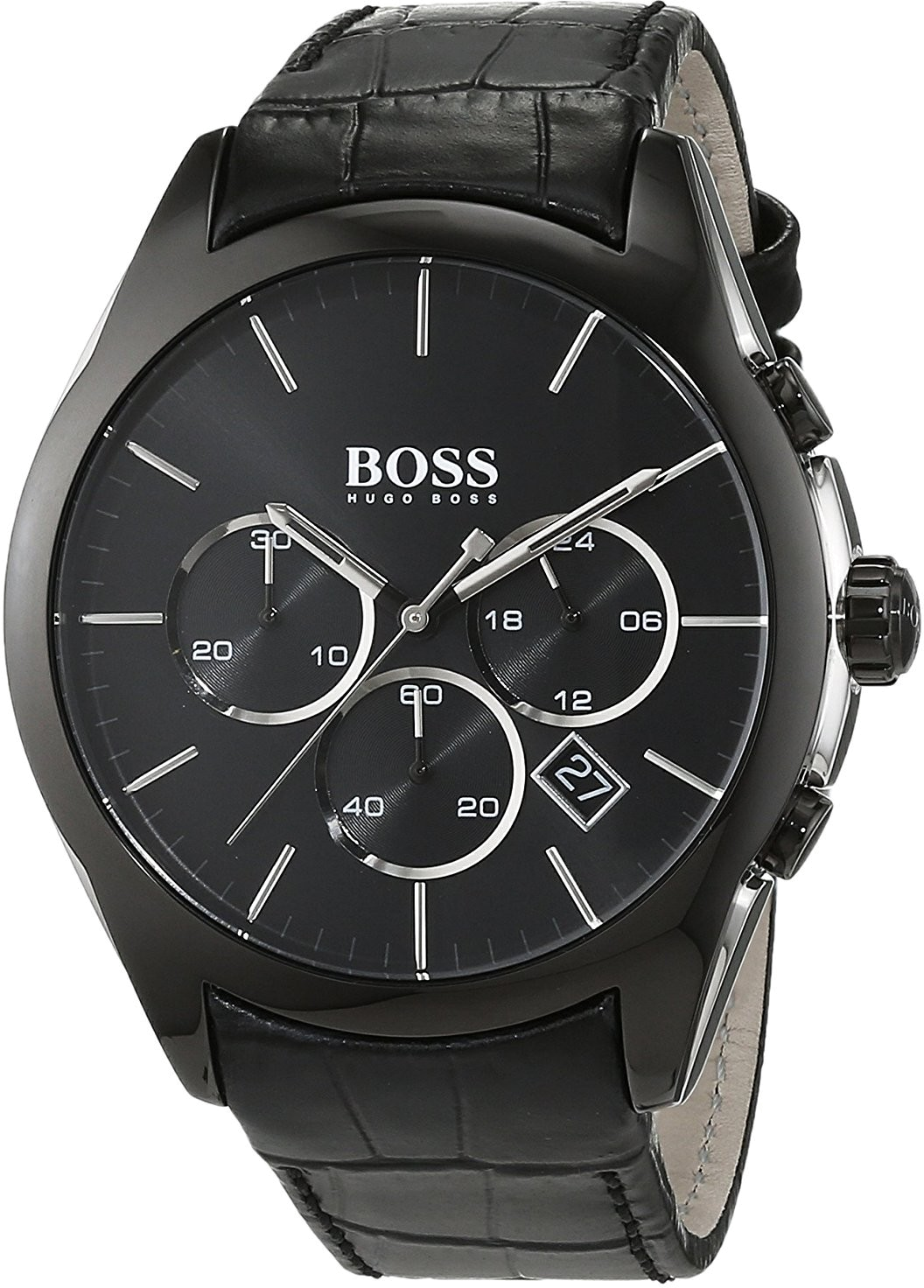 Montre Hugo Boss 1513367 Onyx Chronomètre Noir Bracelet Cuir