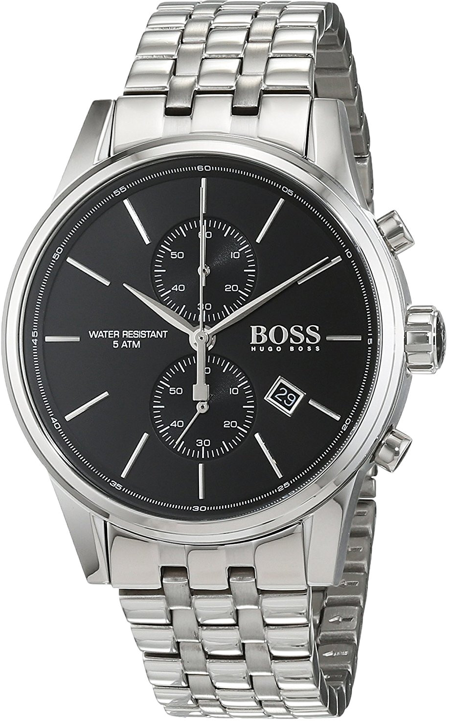 Montre Homme Hugo Boss 1513383 en Acier Argenté et Cadran Noir
