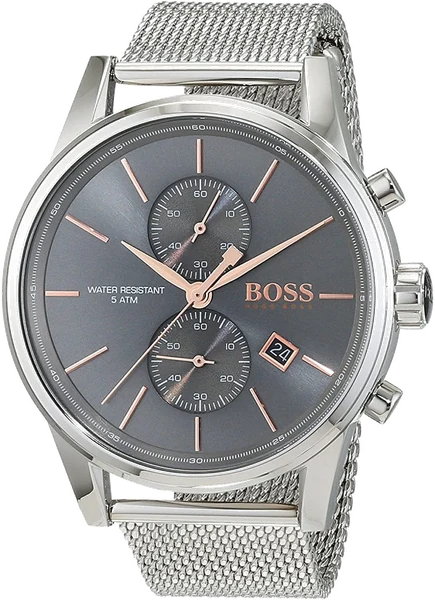 Montre Hugo Boss 1513440 Chronographe Anthracite avec Bracelet Maille Milanaise