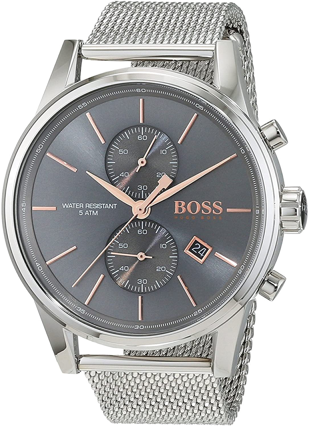 Montre Hugo Boss 1513440 Chronographe Anthracite avec Bracelet Maille Milanaise