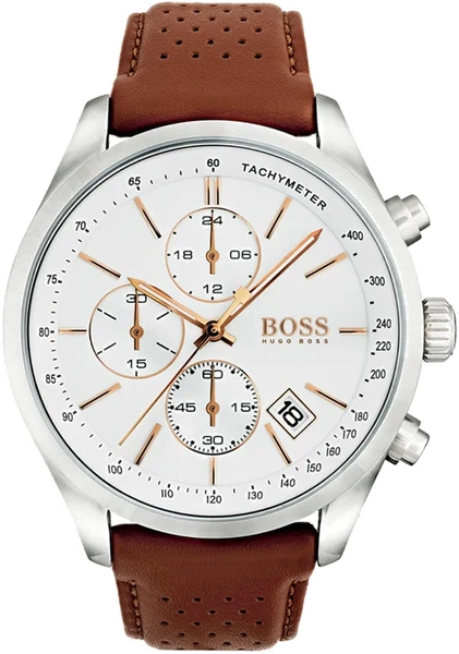 Montre Hugo Boss 1513475 Bracelet Cuir Perforé Marron