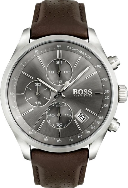 Montre Hugo Boss 1513476 avec Bracelet en Cuir Marron et Boîtier Acier