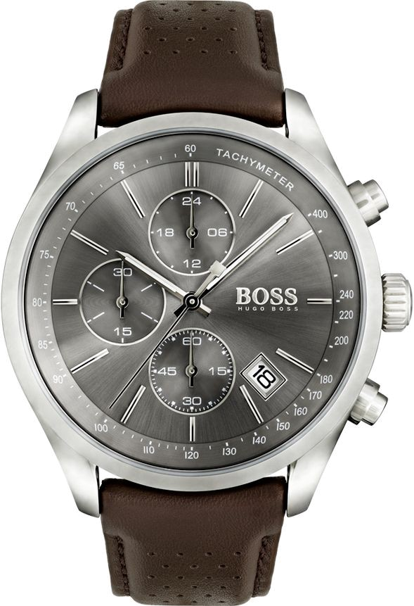 Montre Hugo Boss 1513476 avec Bracelet en Cuir Marron et Boîtier Acier
