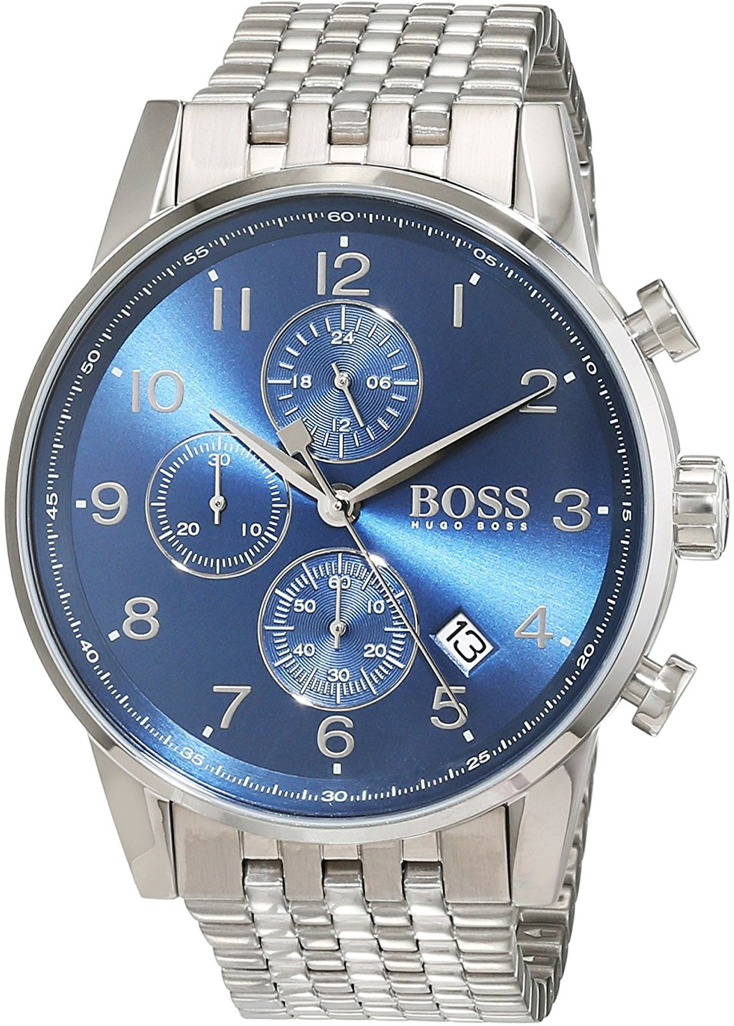 Montre Hugo Boss 1513498 Chronographe en Acier Cadran Bleu Électrique