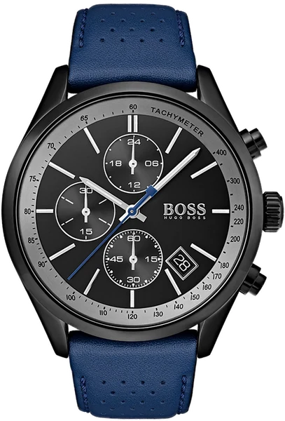 Montre Hugo Boss 1513563 Grand Prix Chronographe en Acier et Cuir Bleu