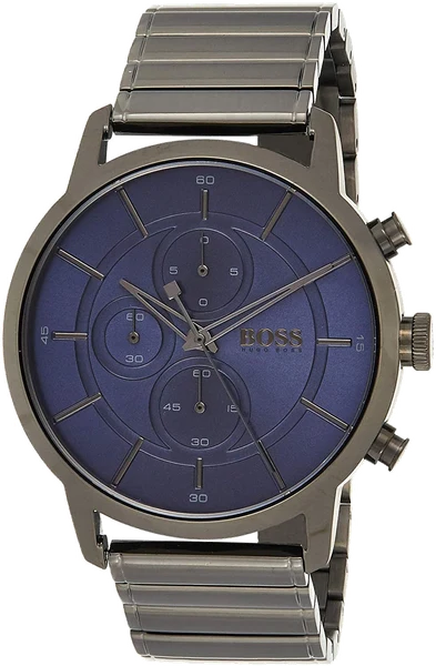 Montre Hugo Boss 1513574 Architectural Acier Gris et Cadran Bleu