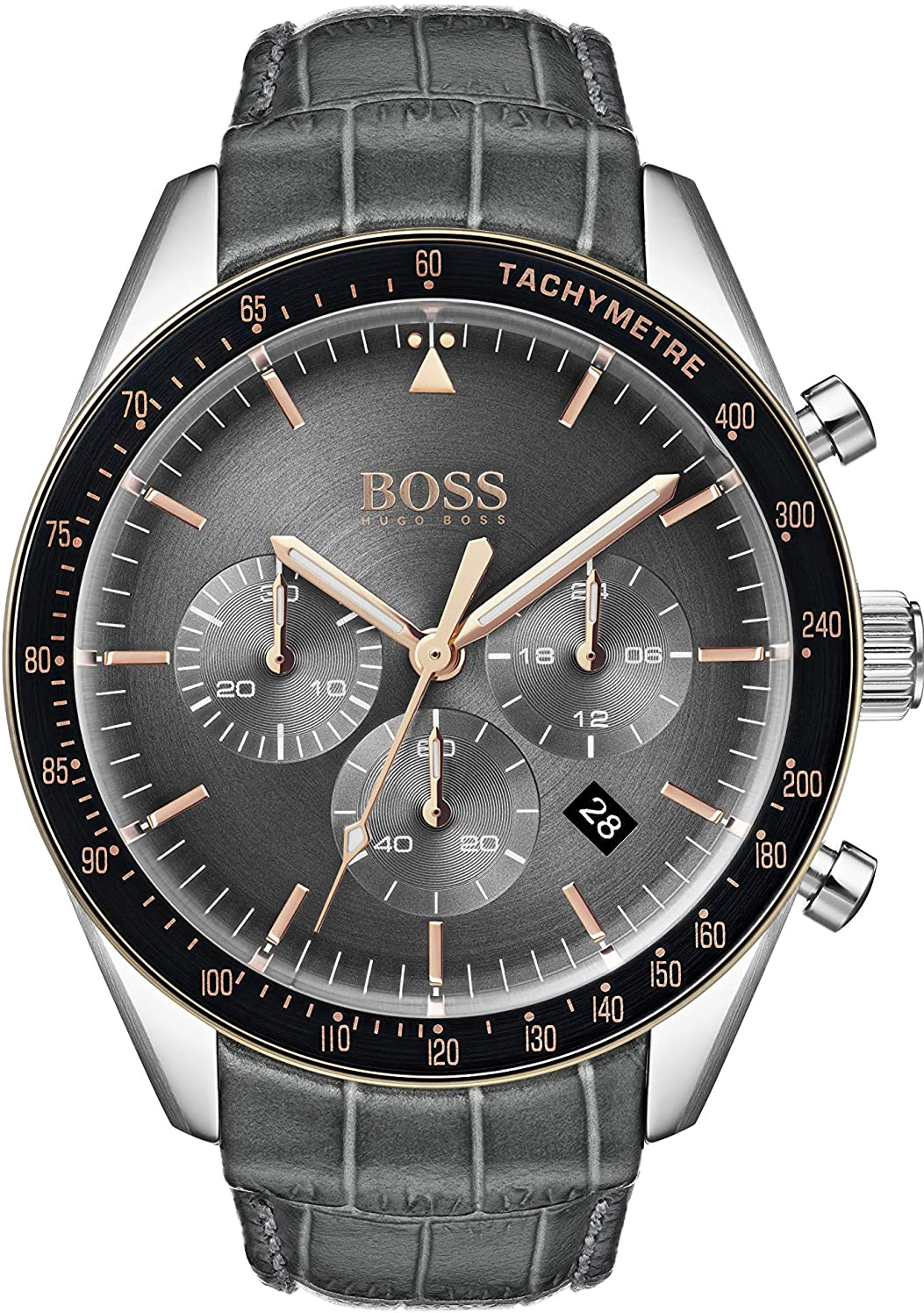 Montre Hugo Boss 1513628 Chronographe en Cuir Gris Anthracite