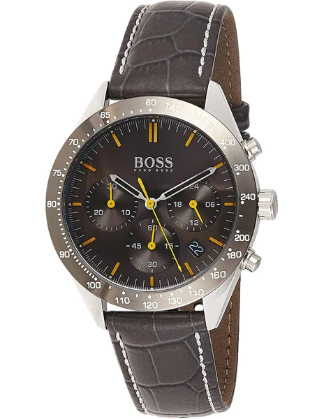 Montre Hugo Boss 1513659 Chronographe en Acier et Cuir Noir