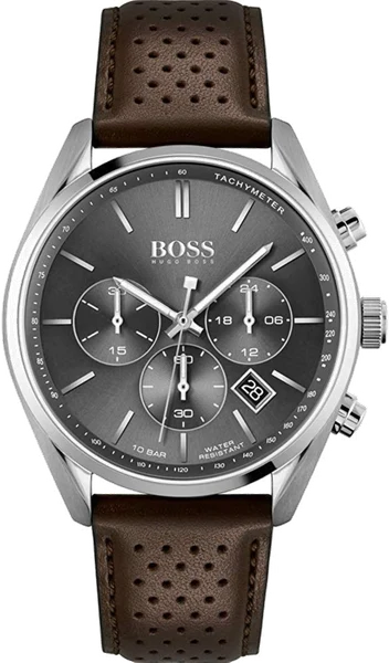 Montre Homme Hugo Boss Champion 1513815 bracelet en cuir perforé marron