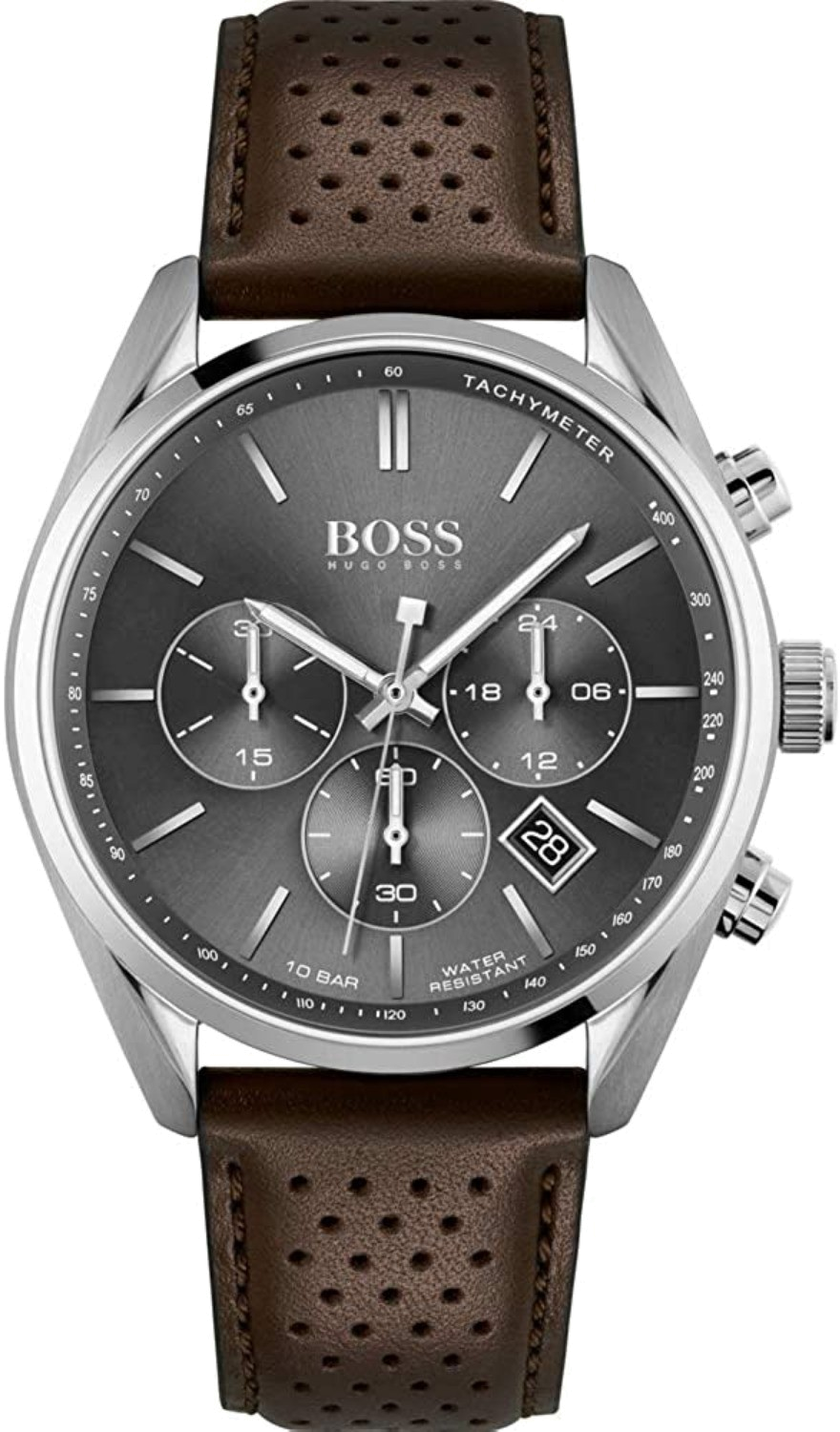 Montre Homme Hugo Boss Champion 1513815 bracelet en cuir perforé marron