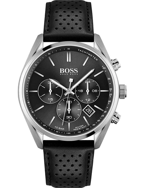 Montre Hugo Boss Champion 1513816 bracelet cuir perforé noir