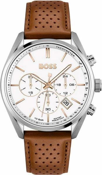 Montre Homme Hugo Boss Champion 1513879 bracelet en cuir perforé marron