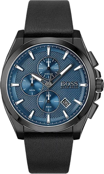 Montre Homme Hugo Boss Grandmaster 1513883 chronographe bleu cuir noir
