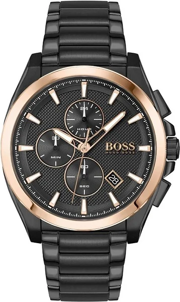 Montre Homme Hugo Boss Grandmaster 1513885 chronographe noir et or rose