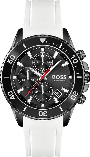 Montre Hugo Boss Admiral 1513966 bracelet silicone blanc