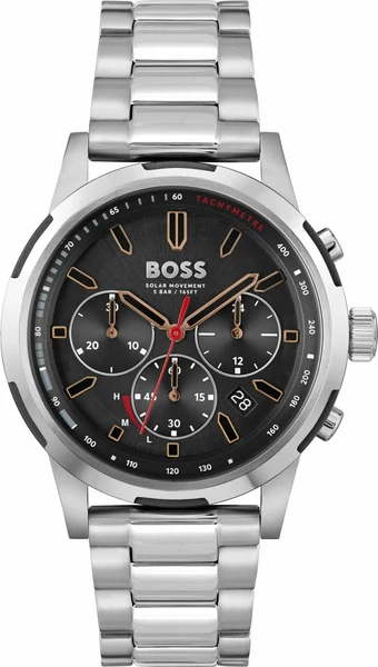 Montre Hugo Boss 1514032 Solgrade en Acier Inoxydable et Cadran Noir