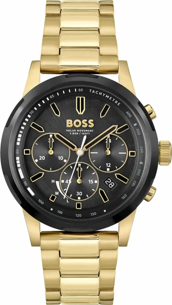 Montre Homme Hugo Boss 1514033 Acier Doré et Cadran Noir Multifonctions