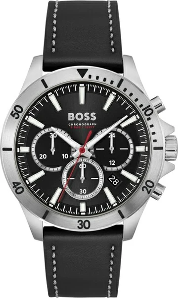 Montre Homme Hugo Boss Troper 1514055 bracelet cuir noir cadran multifonctions