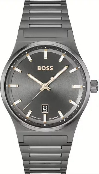 Montre Hugo Boss 1514078 Candor Acier Noir et Cadran Gris Fumé