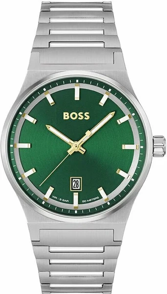 Montre Hugo Boss 1514079 Candor en Acier Brossé et Cadran Vert Soleillé