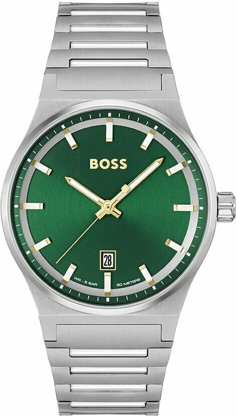 Montre Hugo Boss 1514079 Candor en Acier Brossé et Cadran Vert Soleillé